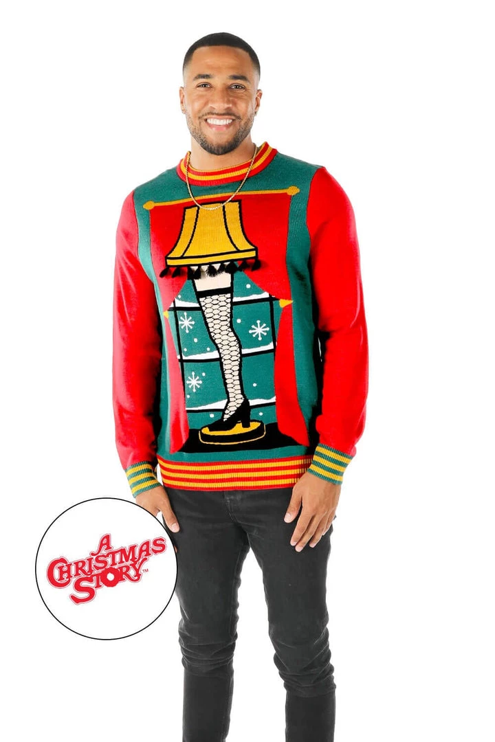 Tipsy Elves Men's Christmas Story Leg Lamp Ugly Christmas Sweater 1 Tipsy Elves Men's Christmas Story Leg Lamp Ugly Christmas Sweater