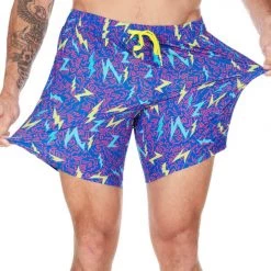 Tipsy Elves Grease Lightning Stretch Swim Trunks