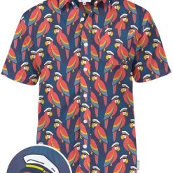 Tipsy Elves Men's Polly Wanna Captain Hawaiian Shirt