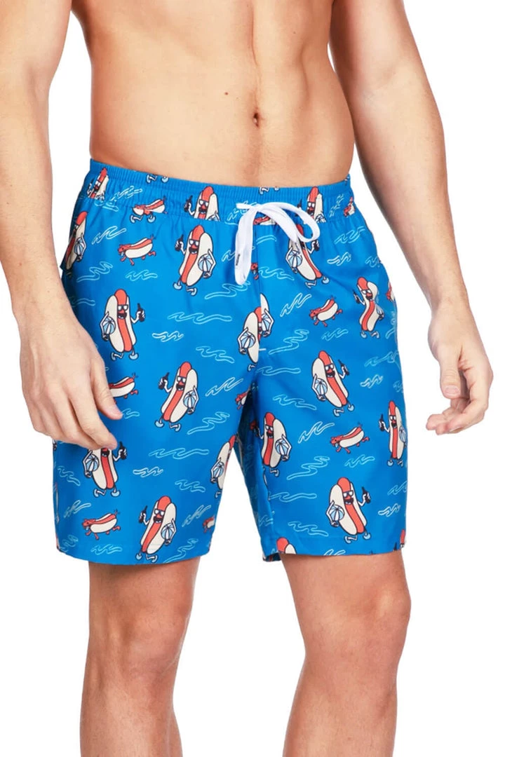 Tipsy Elves Hot Dog Diver Stretch Swim Trunks Men 5 Tipsy Elves Hot Dog Diver Stretch Swim Trunks Men