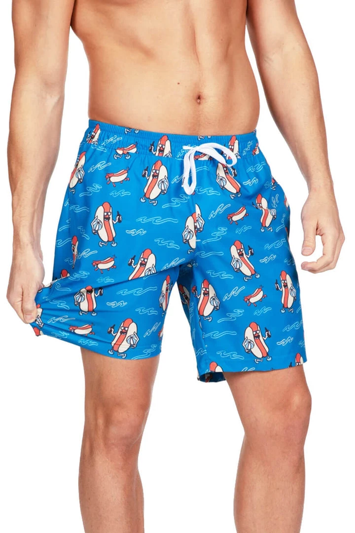 Tipsy Elves Hot Dog Diver Stretch Swim Trunks Men 2 Tipsy Elves Hot Dog Diver Stretch Swim Trunks Men
