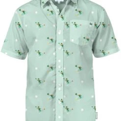 Tipsy Elves Men's Leprechaun Liftoff Button Down Shirt 9 Tipsy Elves Men's Leprechaun Liftoff Button Down Shirt