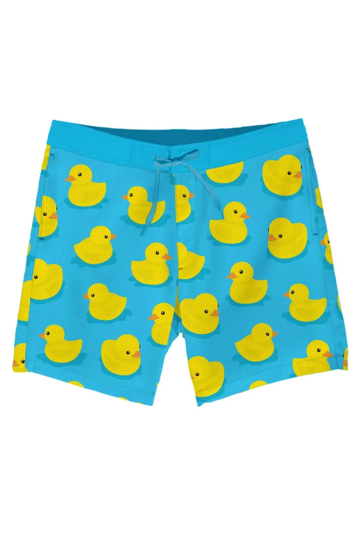 Tipsy Elves Men's Rubber Ducky Board Shorts 2 Tipsy Elves Men's Rubber Ducky Board Shorts
