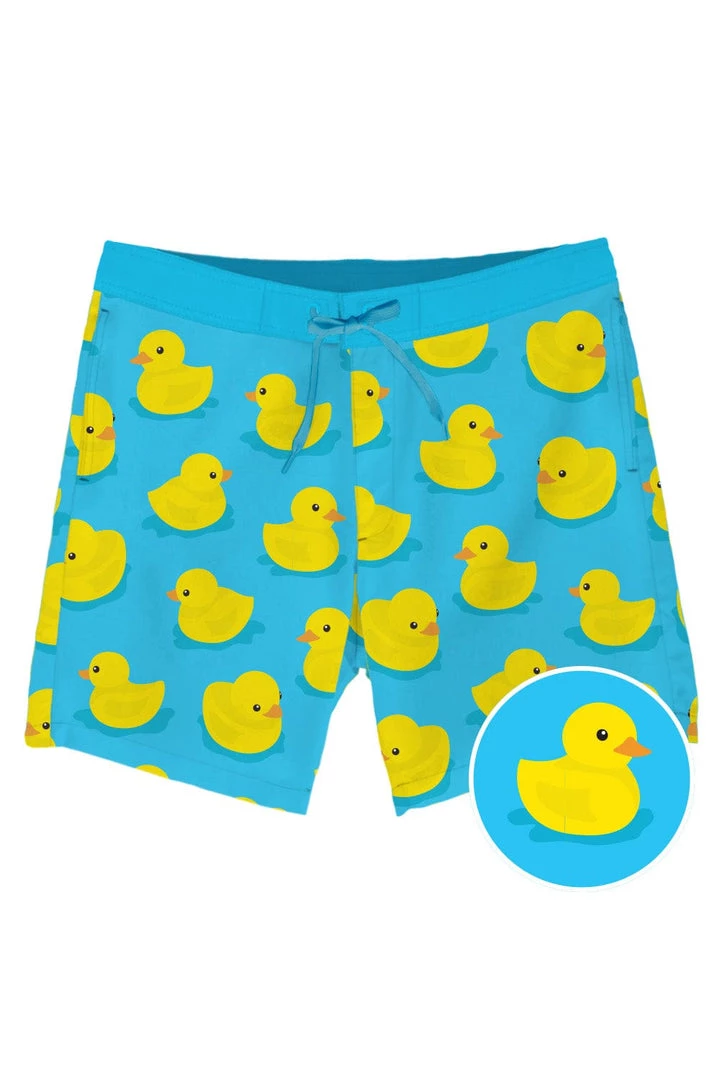 Tipsy Elves Men's Rubber Ducky Board Shorts 1 Tipsy Elves Men's Rubber Ducky Board Shorts