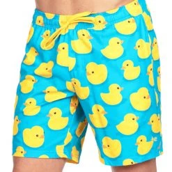 Tipsy Elves Rubber Ducky Stretch Swim Trunks