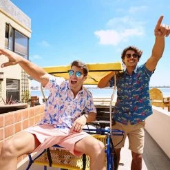 Tipsy Elves Men's Toucan Tango White Hawaiian Shirt