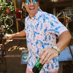 Tipsy Elves Men's Toucan Tango White Hawaiian Shirt