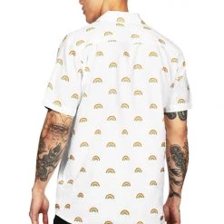Tipsy Elves White Rainbow Button Down Shirt - Men's Cut 7 Tipsy Elves White Rainbow Button Down Shirt - Men's Cut