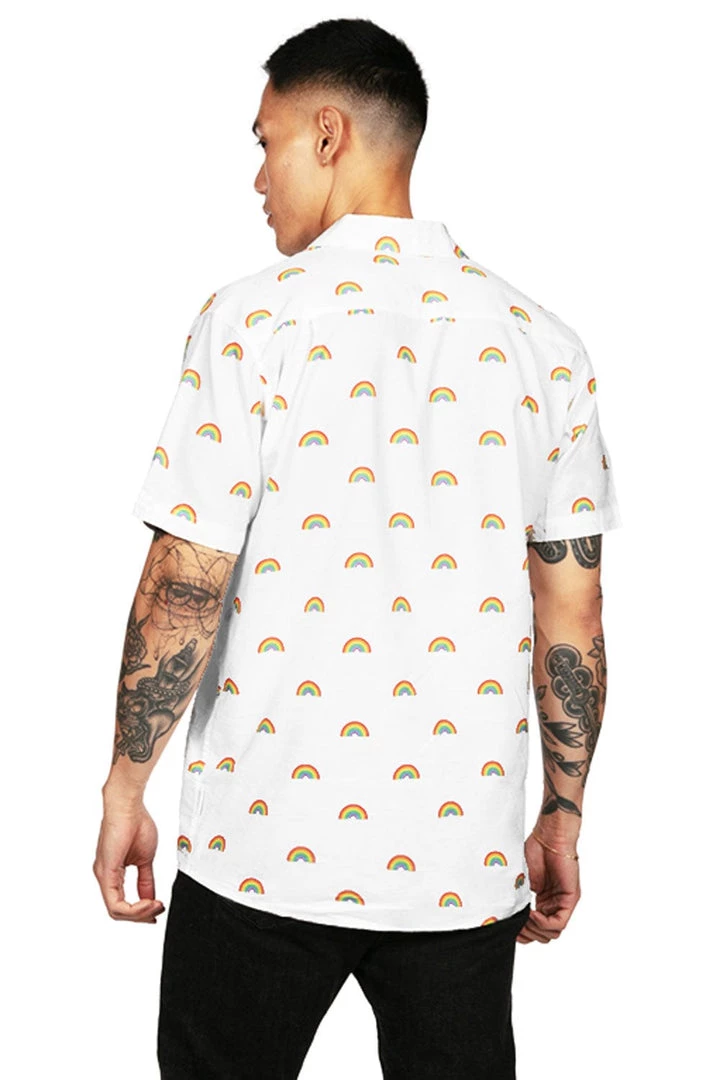 Tipsy Elves White Rainbow Button Down Shirt - Men's Cut 4 Tipsy Elves White Rainbow Button Down Shirt - Men's Cut
