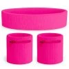 Tipsy Elves Summer Neon Pink Zippered Sweatband Set