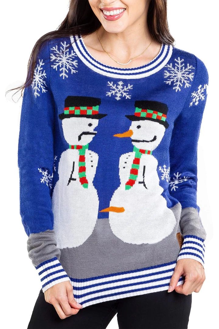 Tipsy Elves Women's Snowman Nose Thief Ugly Christmas Sweater 1 Tipsy Elves Women's Snowman Nose Thief Ugly Christmas Sweater