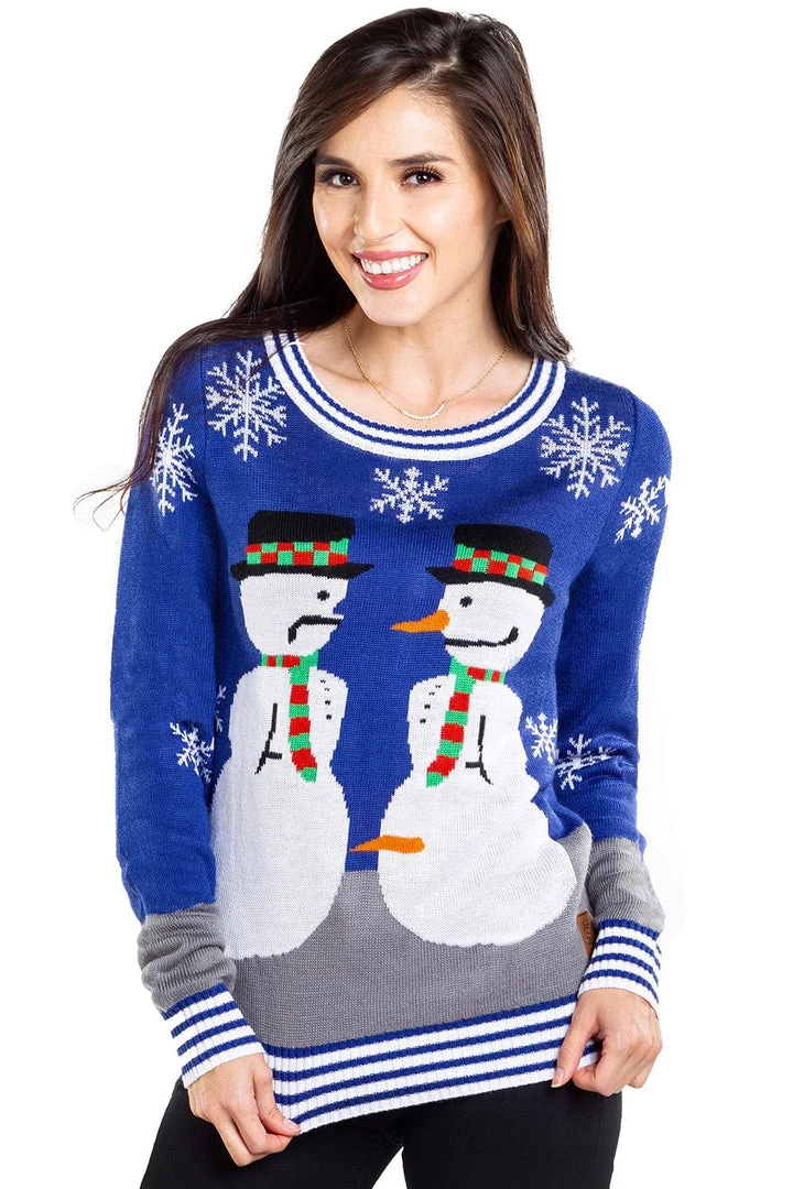 Tipsy Elves Women's Snowman Nose Thief Ugly Christmas Sweater 2 Tipsy Elves Women's Snowman Nose Thief Ugly Christmas Sweater