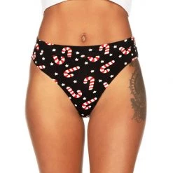 Tipsy Elves Women's Candy Cane Lane Thong Underwear
