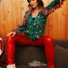Tipsy Elves Women's Gaudy Garland Ugly Christmas Cardigan