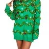 Tipsy Elves Women's Gaudy Garland Oversized Christmas Sweater