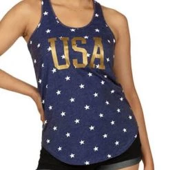 Tipsy Elves Women's Gold Foil USA Tank Top