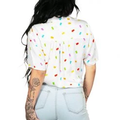 Tipsy Elves Gummy Galore Tie-Front Shirt - Women's Cut