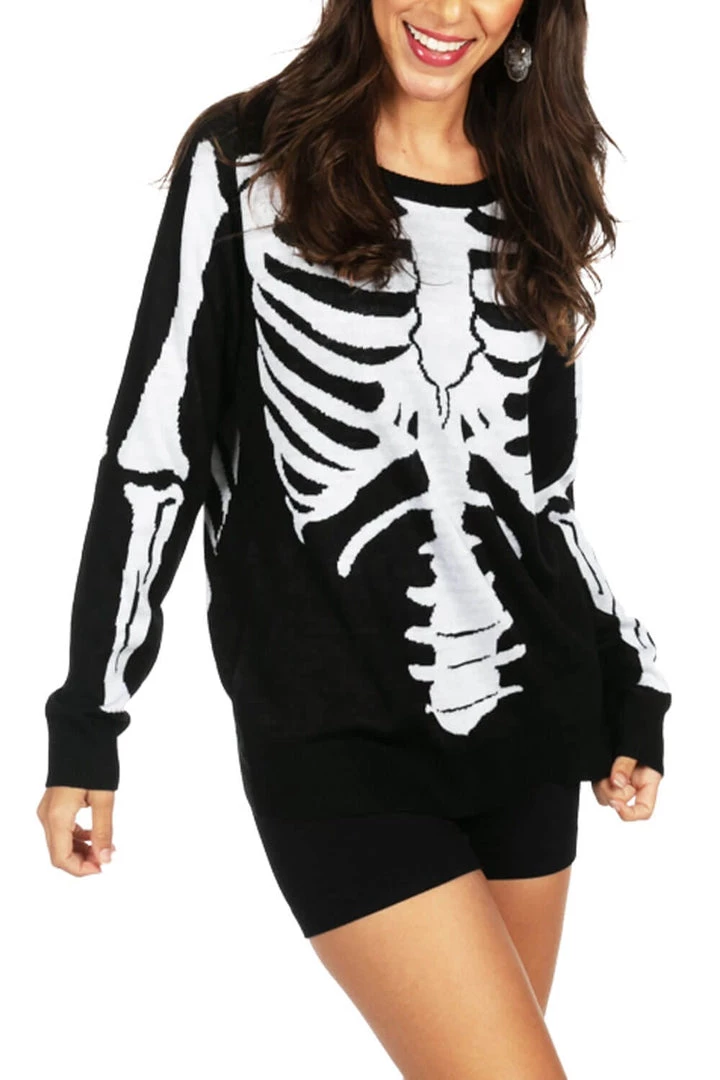 Tipsy Elves Women's Skeleton Sweater 1 Tipsy Elves Women's Skeleton Sweater