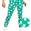 Tipsy Elves Women Maximum Luck Clover High Waisted Leggings