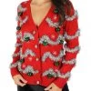 Tipsy Elves Women's Tinsel Ugly Christmas Cardigan