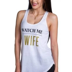Tipsy Elves Women's White Watch Me Wife Tank Top